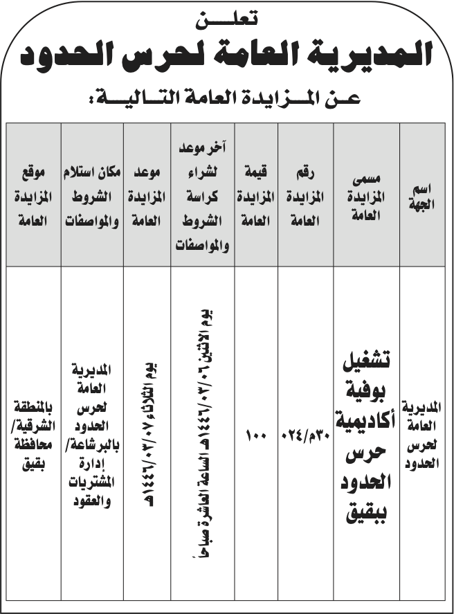 المديرية العامة لحرس الحدود